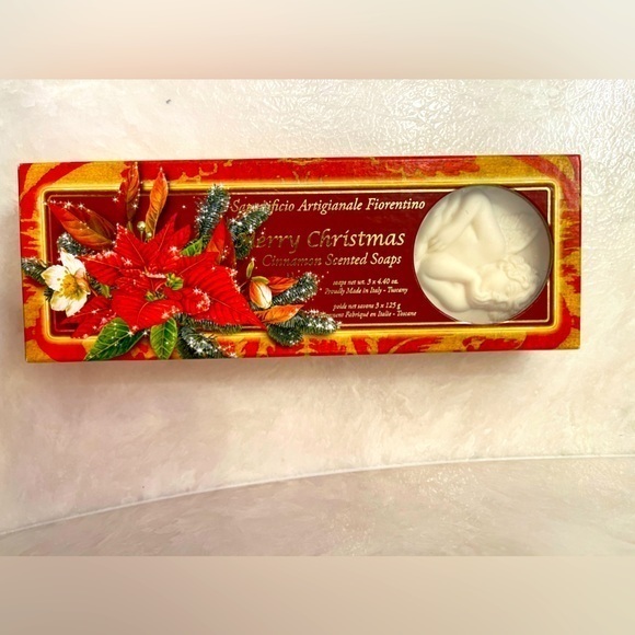🎄🎄3 Boxed Saponificio Artigianale Cinnamon Sculpted Cherub Angel Christmas Soap - Picture 1 of 5